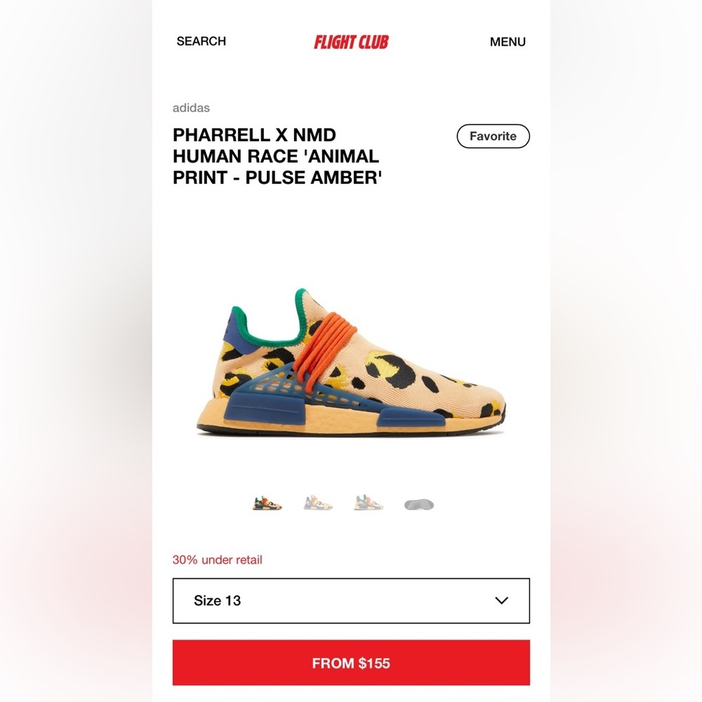 PHARRELL X NMD HUMAN RACE 'ANIMAL PRINT - PULSE AMBER'